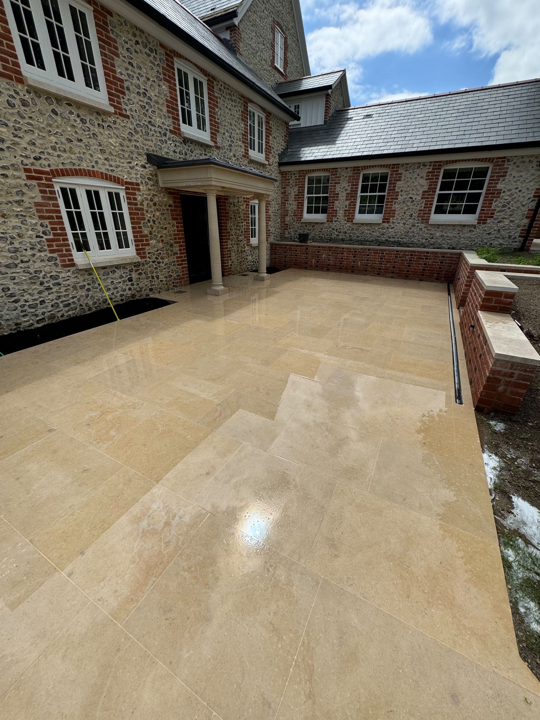 Limestone patio laid by BESA Building & Groundworks